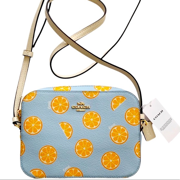 New Coach  Mini Camera Bag With Orange Print - Picture 7 of 10